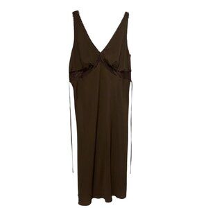 Bias Cut Babydoll Maxi Dress XXL Lace Trim Goth Grunge Boho Minimalist Y2K Style